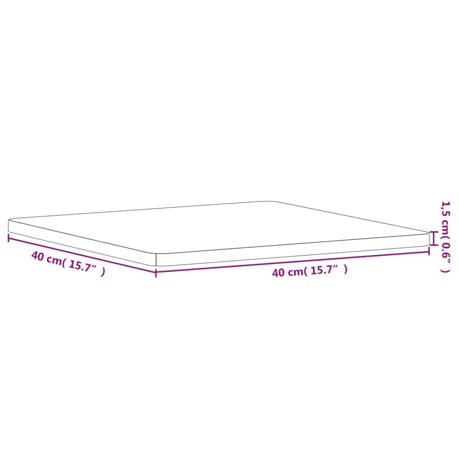 Tafelblad Vierkant 40X40X1,5 Cm Massief Beukenhout
