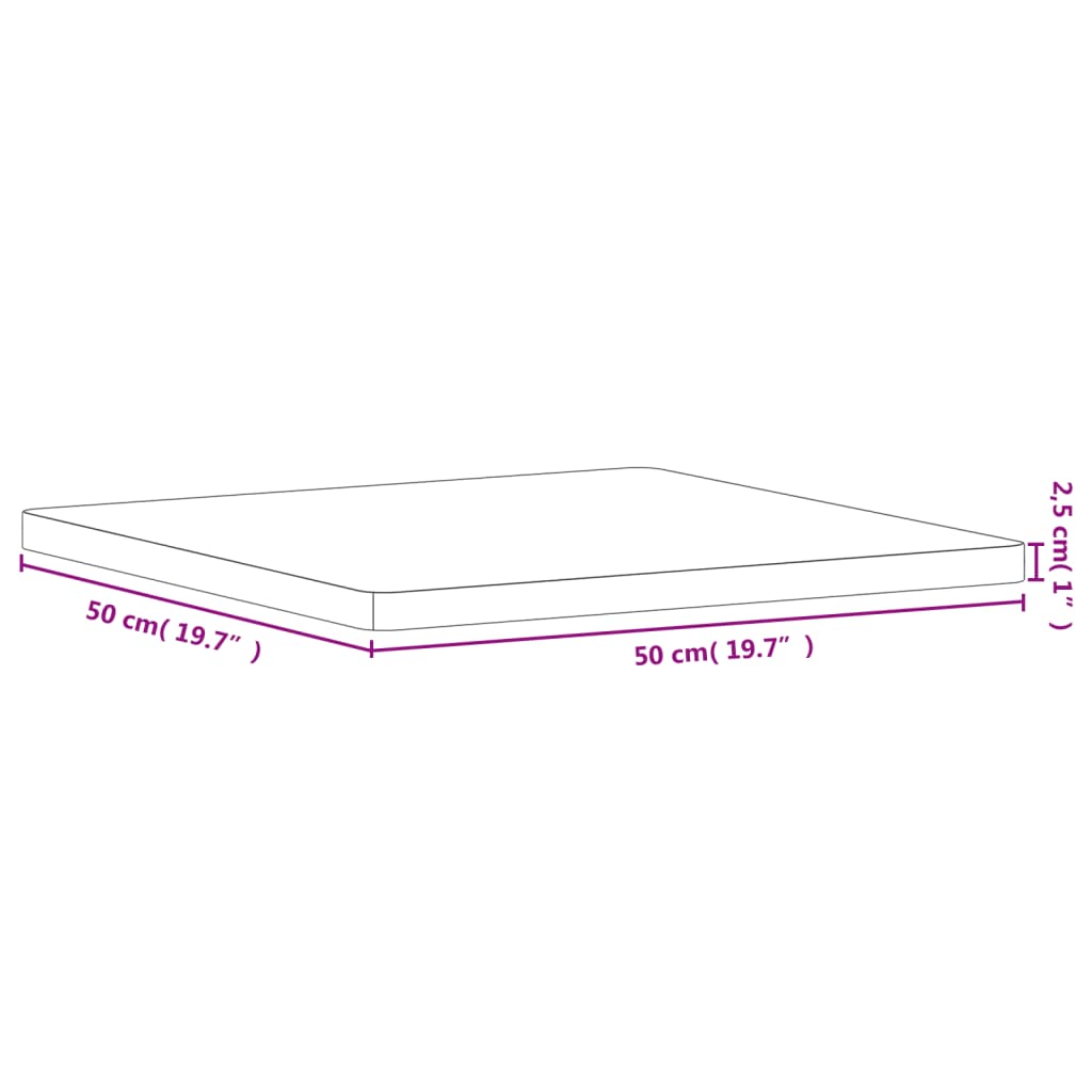 Tafelblad Vierkant 50X50X2,5 Cm Massief Beukenhout