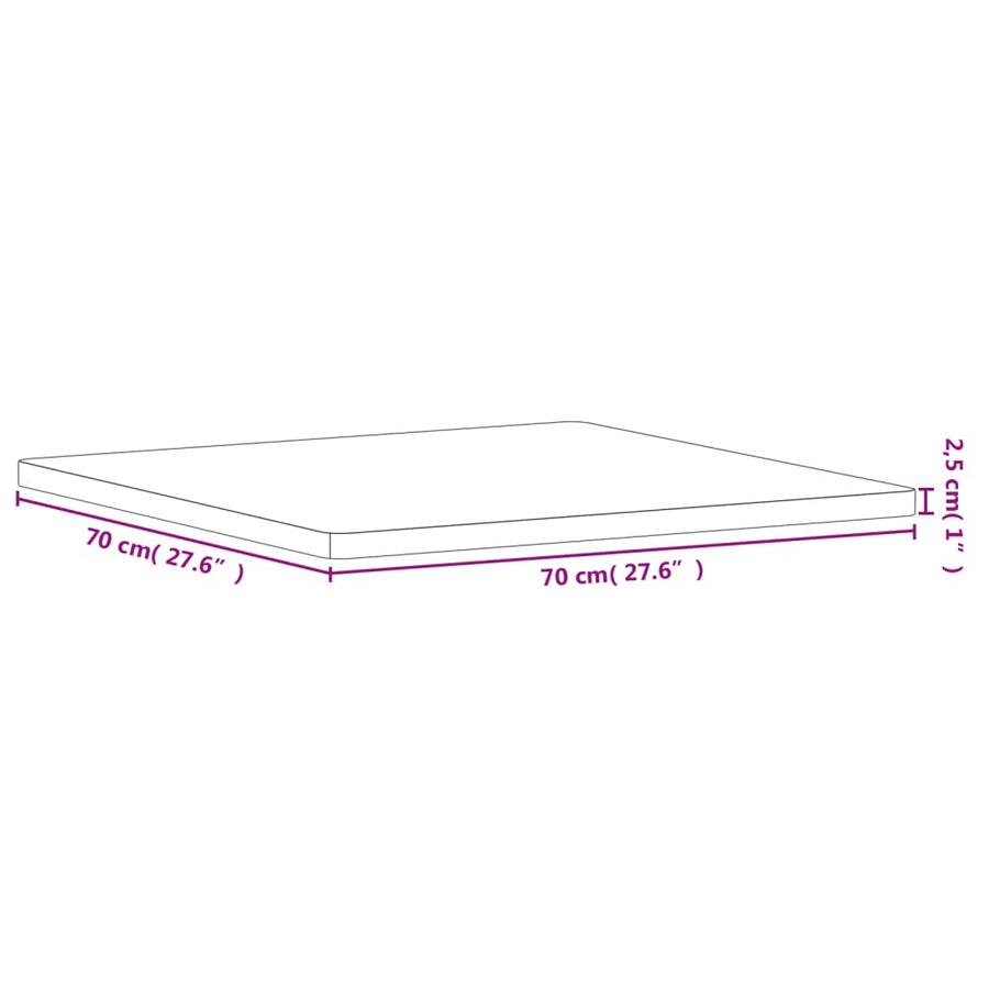 Tafelblad Vierkant 70X70X2,5 Cm Massief Beukenhout