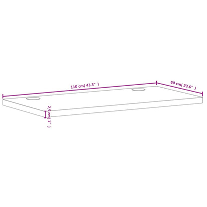 Bureaublad 110x60x2,5 cm massief beukenhout