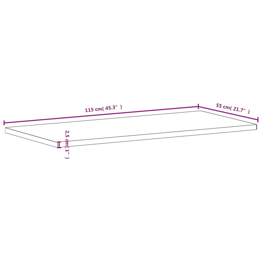 Werkblad 115X55X2,5 Cm Massief Beukenhout