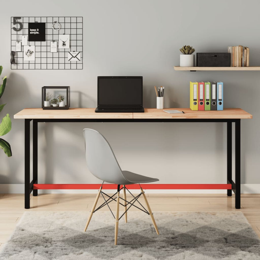 Bureaublad 180x55x2,5 cm massief beukenhout