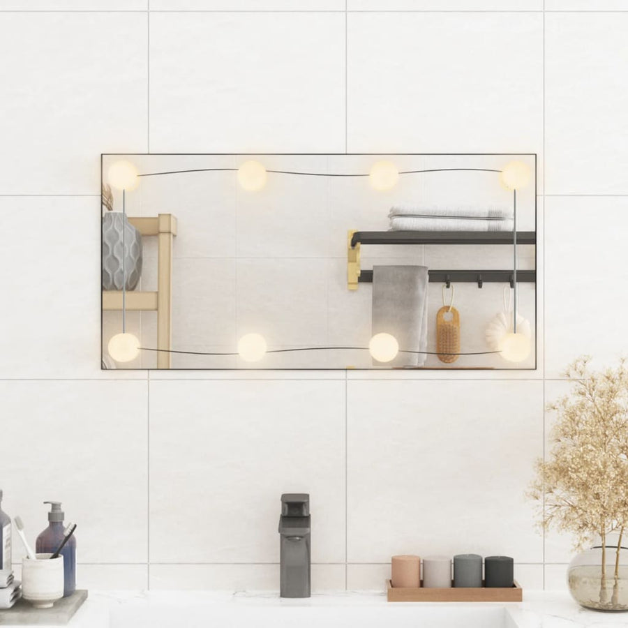 Wandspiegel Rechthoekig Glas 1 30 x 60 cm Met LED's