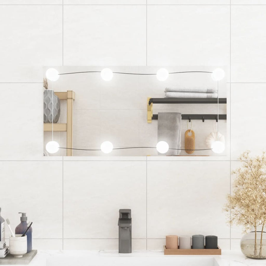 Wandspiegel Rechthoekig Glas 1 30 x 60 cm Met LED's
