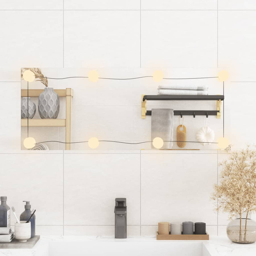Wandspiegel Rechthoekig Glas 1 30 x 80 cm Met LED's