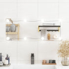 Rectangular Wall Mirror with LEDs 30x80 cm Glass