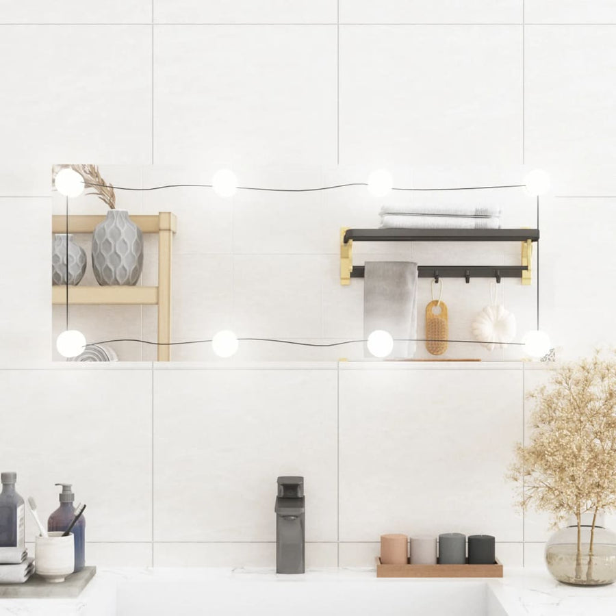 Wandspiegel Rechthoekig Glas 1 30 x 80 cm Met LED's