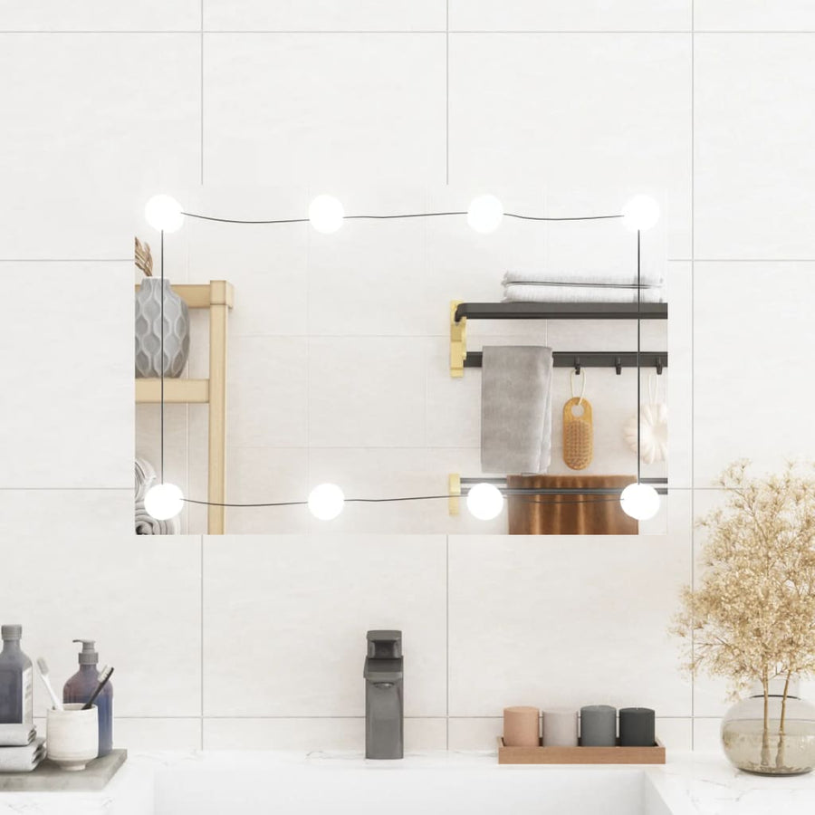 Wandspiegel Rechthoekig Glas 1 40 x 60 cm Met LED's