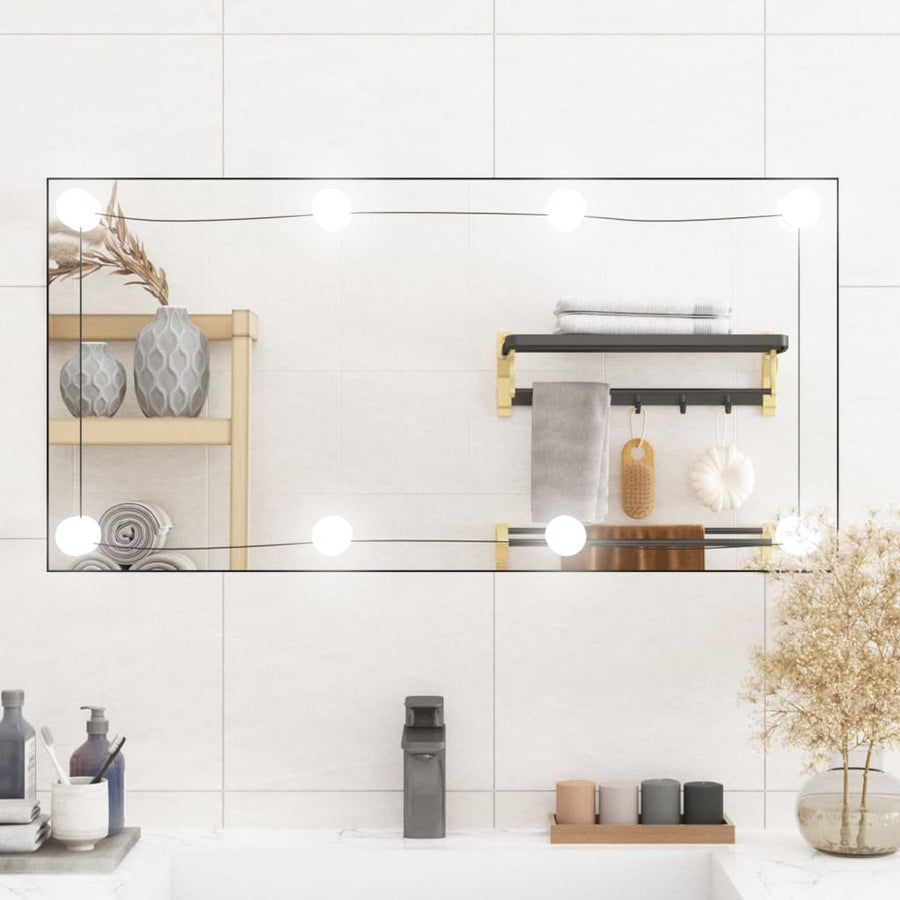 Wandspiegel Rechthoekig Glas 1 40 x 80 cm Met LED's