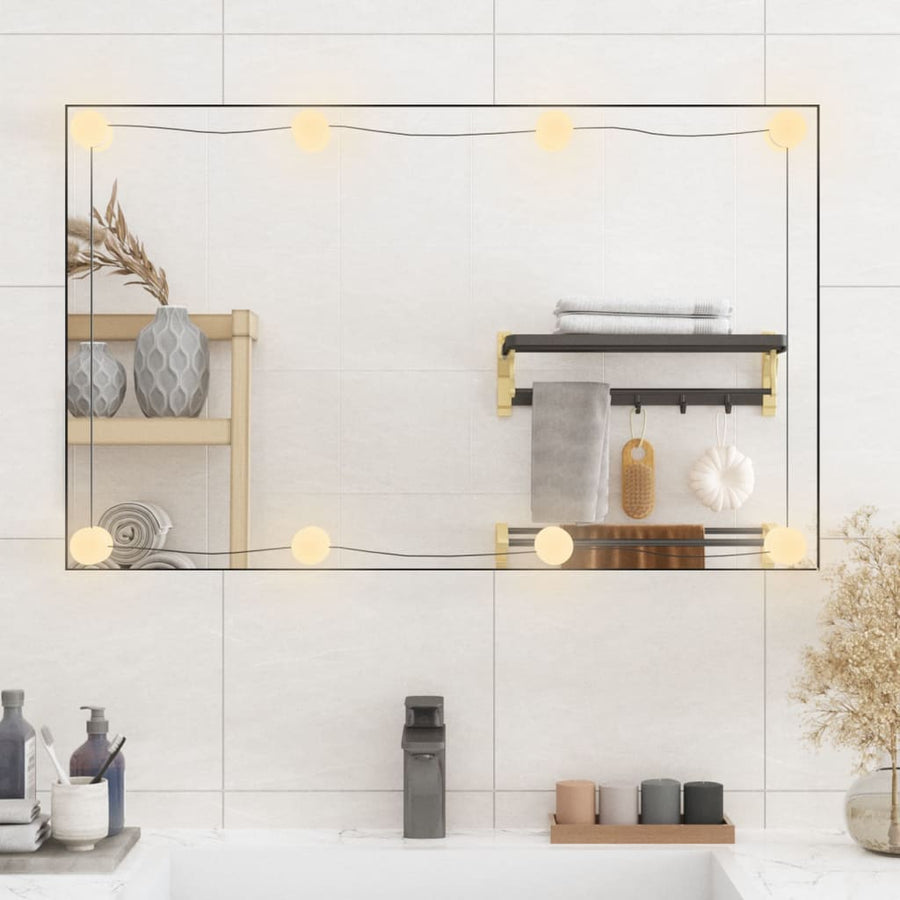 Wandspiegel Rechthoekig Glas 1 50 x 80 cm Met LED's