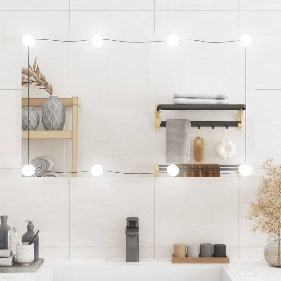 Wandspiegel Rechthoekig Glas 1 50 x 80 cm Met LED's