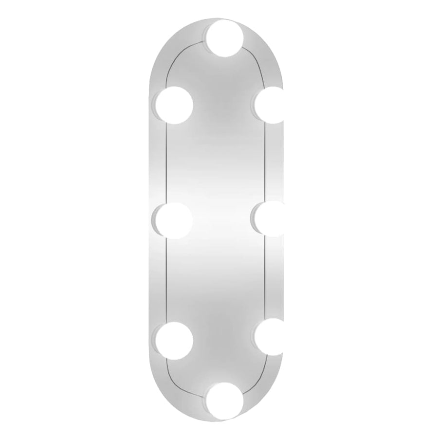 Wandspiegel met LED's ovaal 15x40 cm glas 15 x 40 cm met LED ovaal