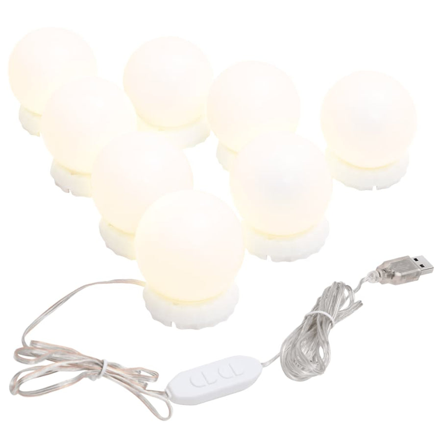 Wandspiegel met LED's ovaal 15x40 cm glas 15 x 40 cm met LED ovaal