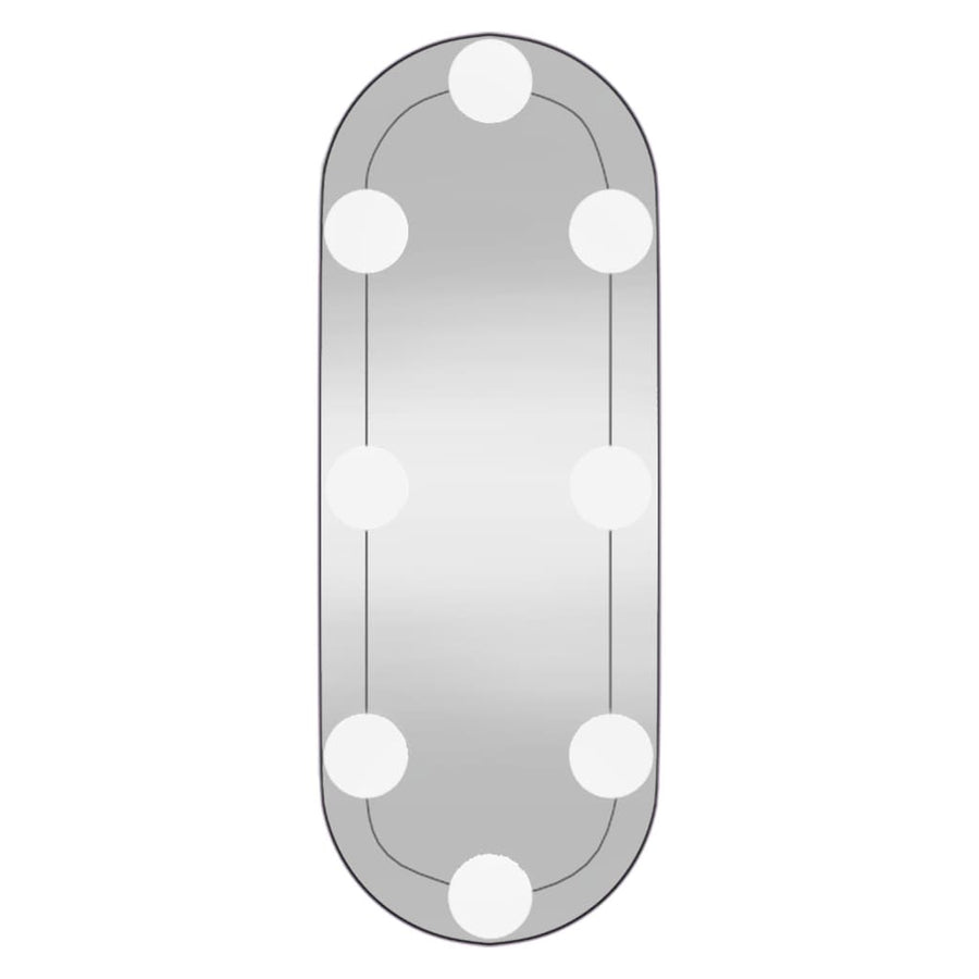Wandspiegel met LED's ovaal 15x40 cm glas 15 x 40 cm met LED ovaal