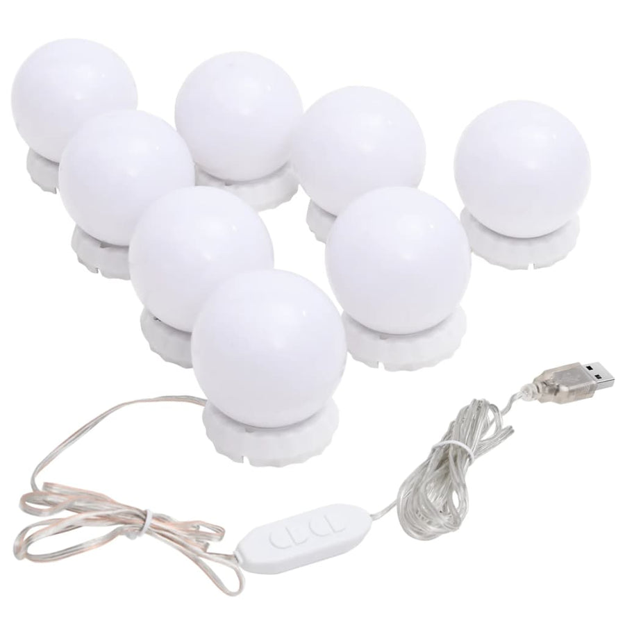 Wandspiegel met LED's ovaal 15x40 cm glas 15 x 40 cm met LED ovaal