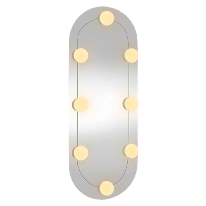Wandspiegel met LED's ovaal 20x50 cm glas 20 x 50 cm met LED ovaal