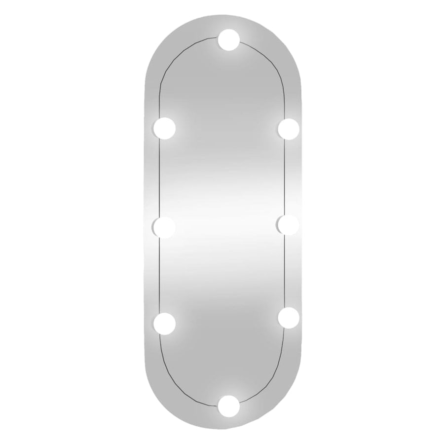 Wandspiegel met LED's ovaal 30x70 cm glas 1 30 x 70 cm ovaal