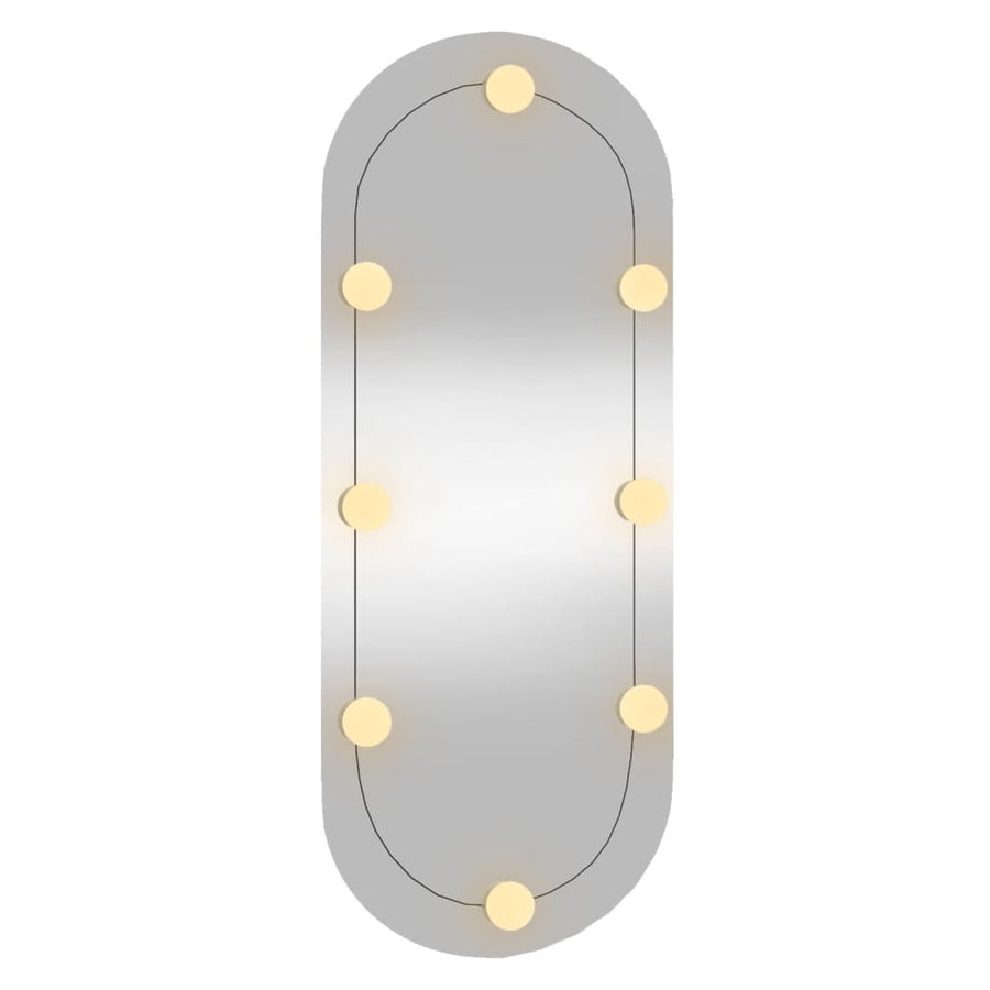 Wandspiegel met LED's ovaal 30x70 cm glas 1 30 x 70 cm ovaal