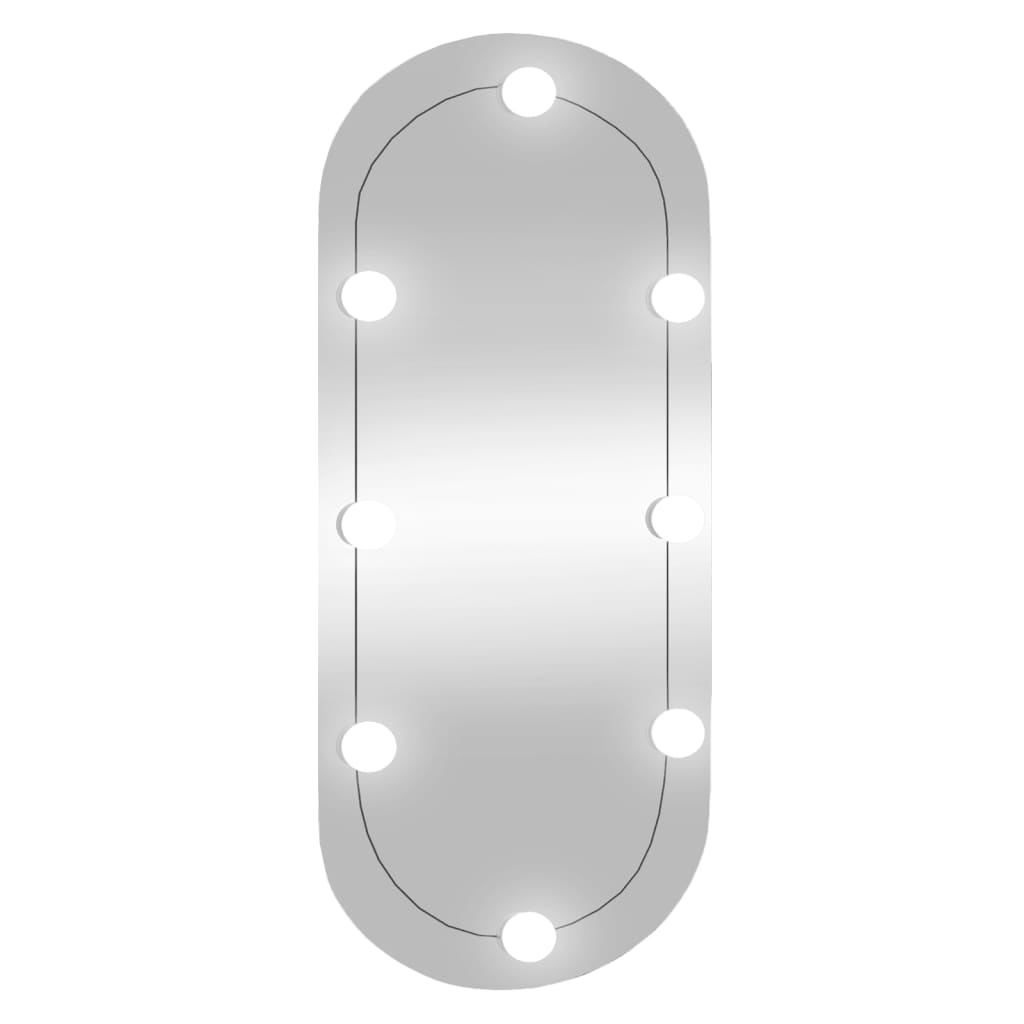 Wandspiegel met LED's ovaal 35x80 cm glas 1 35 x 80 cm ovaal