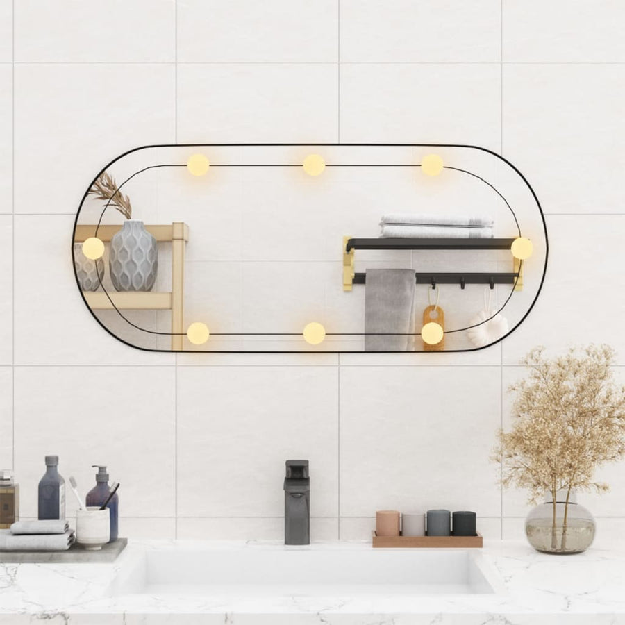 Wandspiegel met LED's ovaal 35x80 cm glas 1 35 x 80 cm ovaal