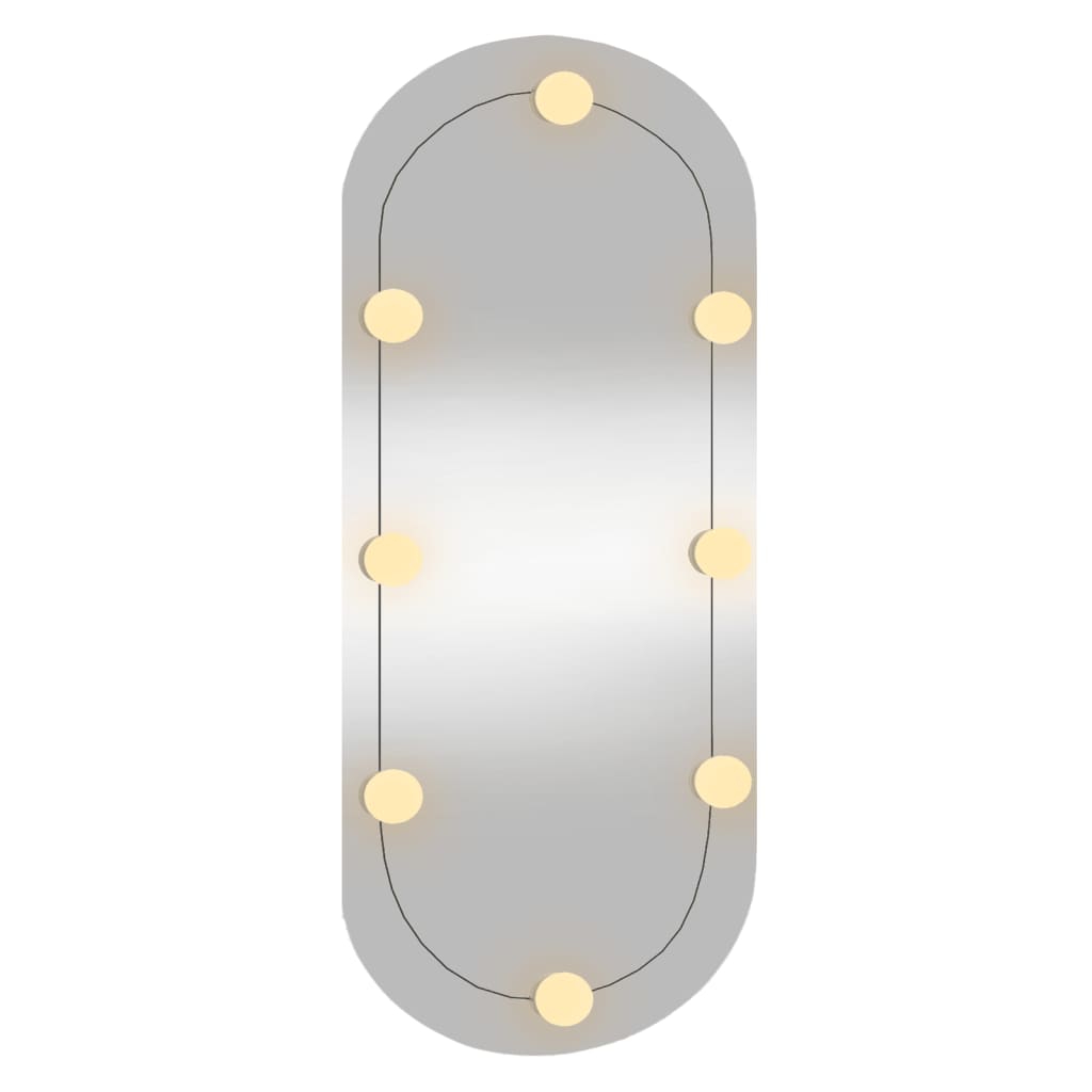 Wandspiegel met LED's ovaal 35x80 cm glas 1 35 x 80 cm ovaal