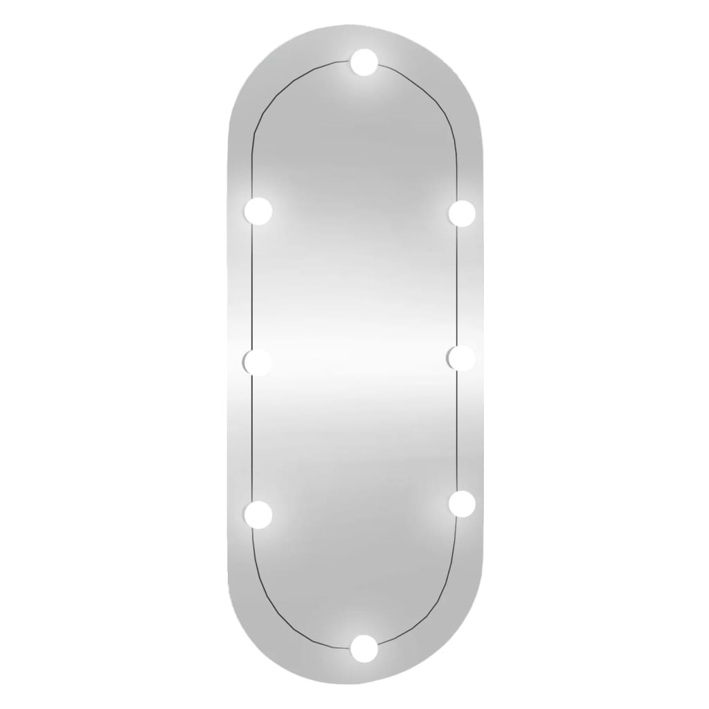 Wandspiegel met LED's ovaal 45x100 cm glas 45 x 100 cm met LED ovaal