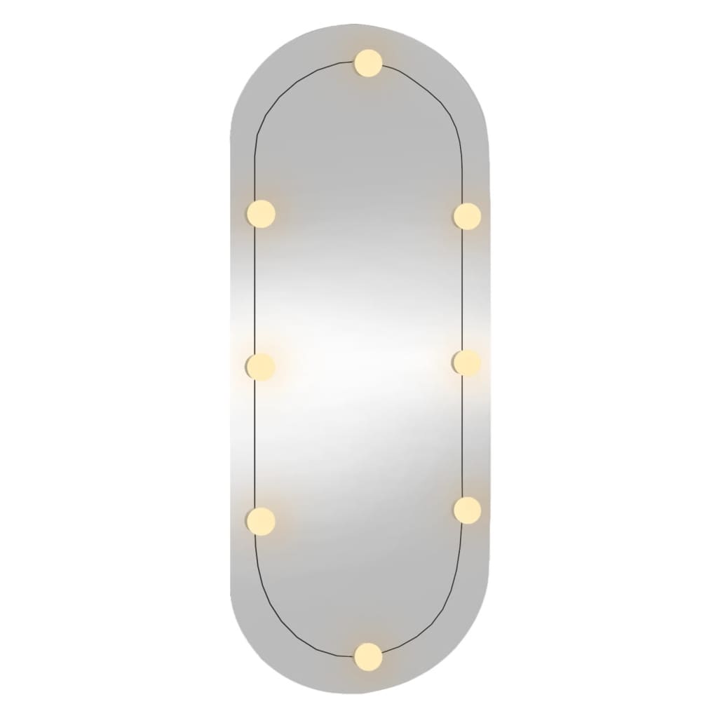 Wandspiegel met LED's ovaal 45x100 cm glas 45 x 100 cm met LED ovaal