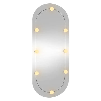 Wandspiegel met LED's ovaal 45x100 cm glas 45 x 100 cm met LED ovaal