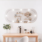 Wandspiegel ovaal 45x100 cm met LED glas