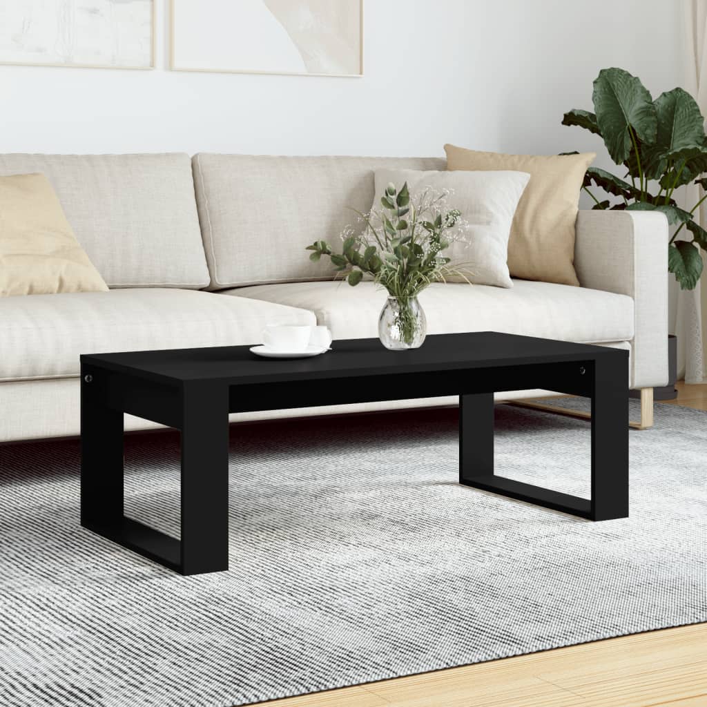 Salontafel 02X50X35 Cm Bewerkt Hout Zwart