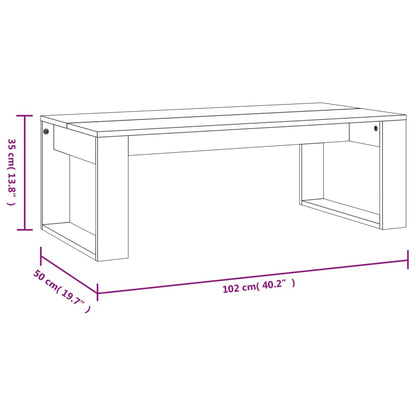 Salontafel 02X50X35 Cm Bewerkt Hout Betongrijs