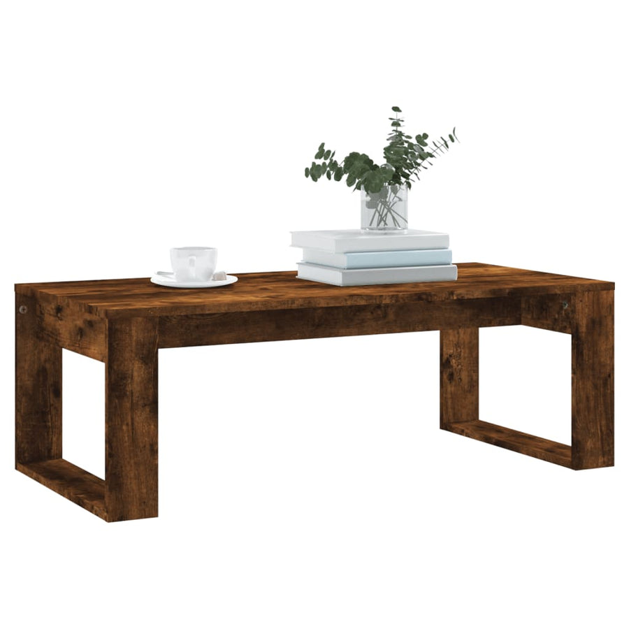 Salontafel 02X50X35 Cm Bewerkt Hout Kleurig Gerookt eiken