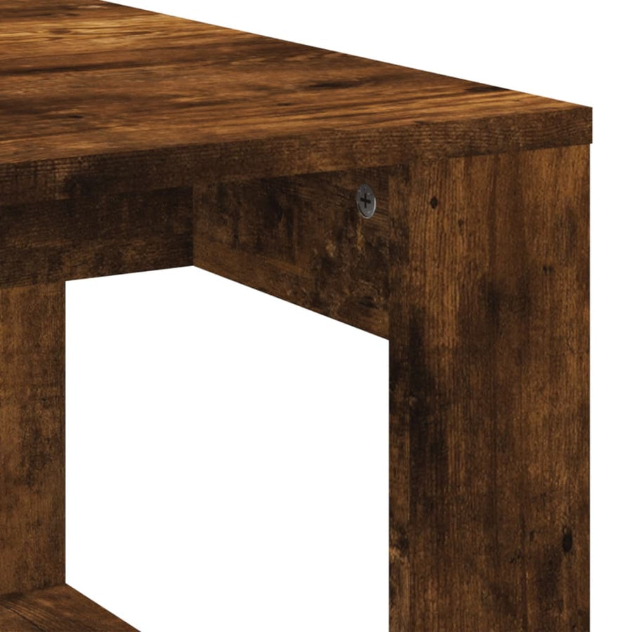 Salontafel 02X50X35 Cm Bewerkt Hout Kleurig Gerookt eiken