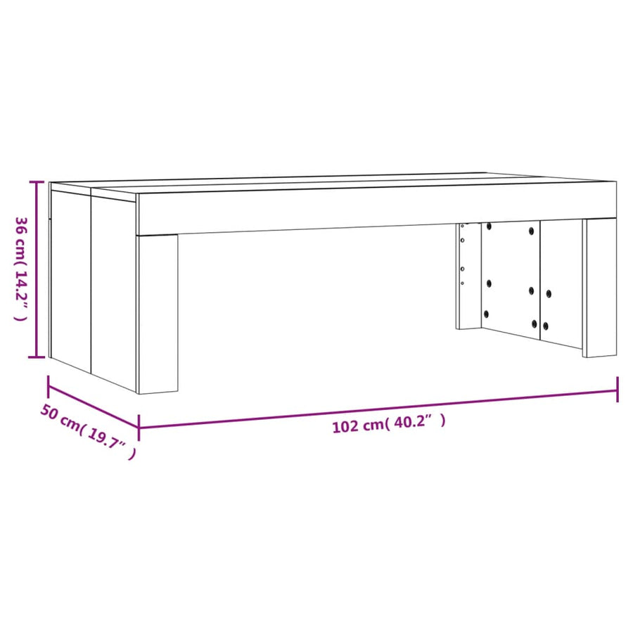 Salontafel 02X50X36 Cm Bewerkt Hout Wit