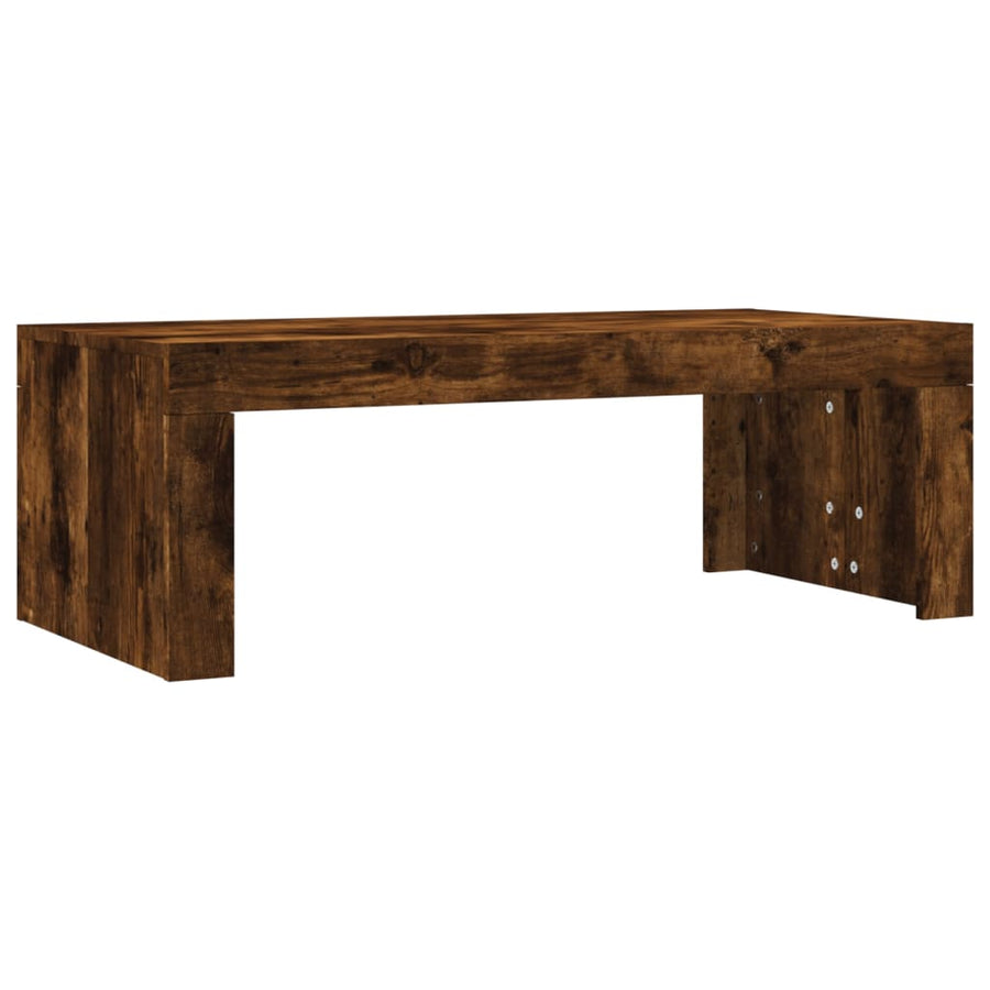 Salontafel 02X50X36 Cm Bewerkt Hout Kleurig Gerookt eiken