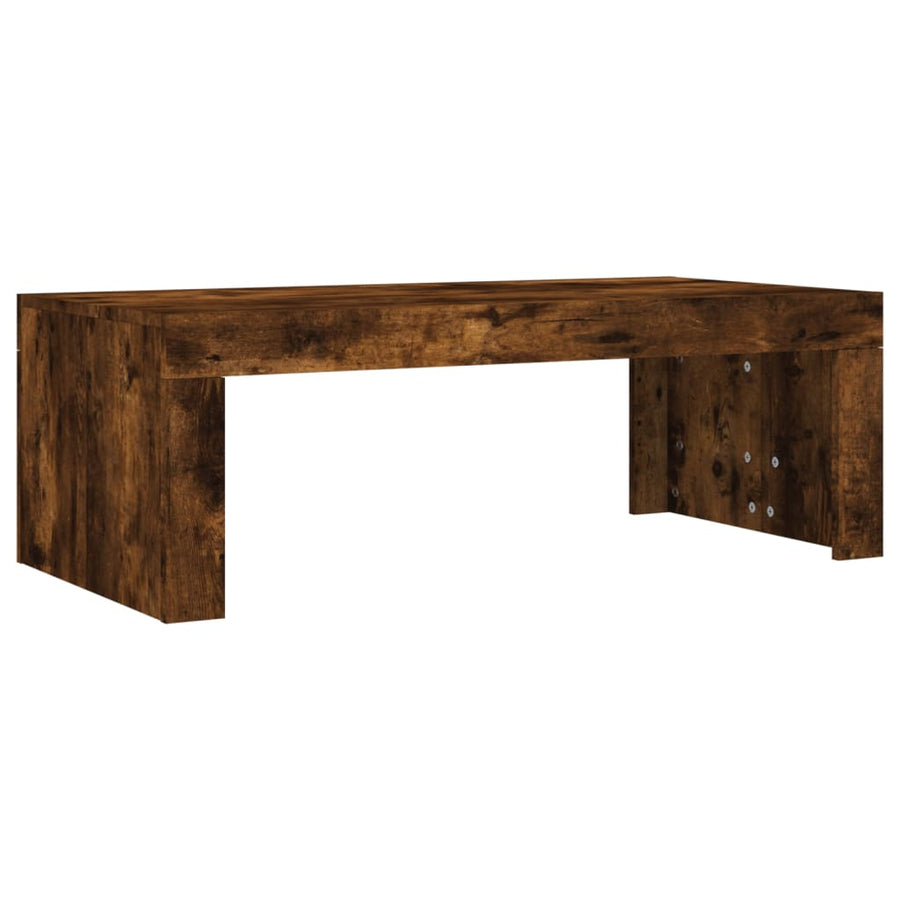Salontafel 02X50X36 Cm Bewerkt Hout Kleurig Gerookt eiken