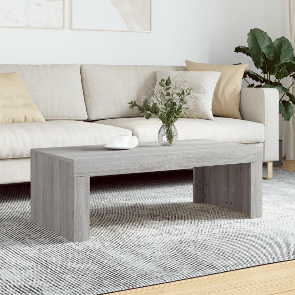 Salontafel 02X50X36 Cm Bewerkt Hout Eikenkleurig Grijs sonoma