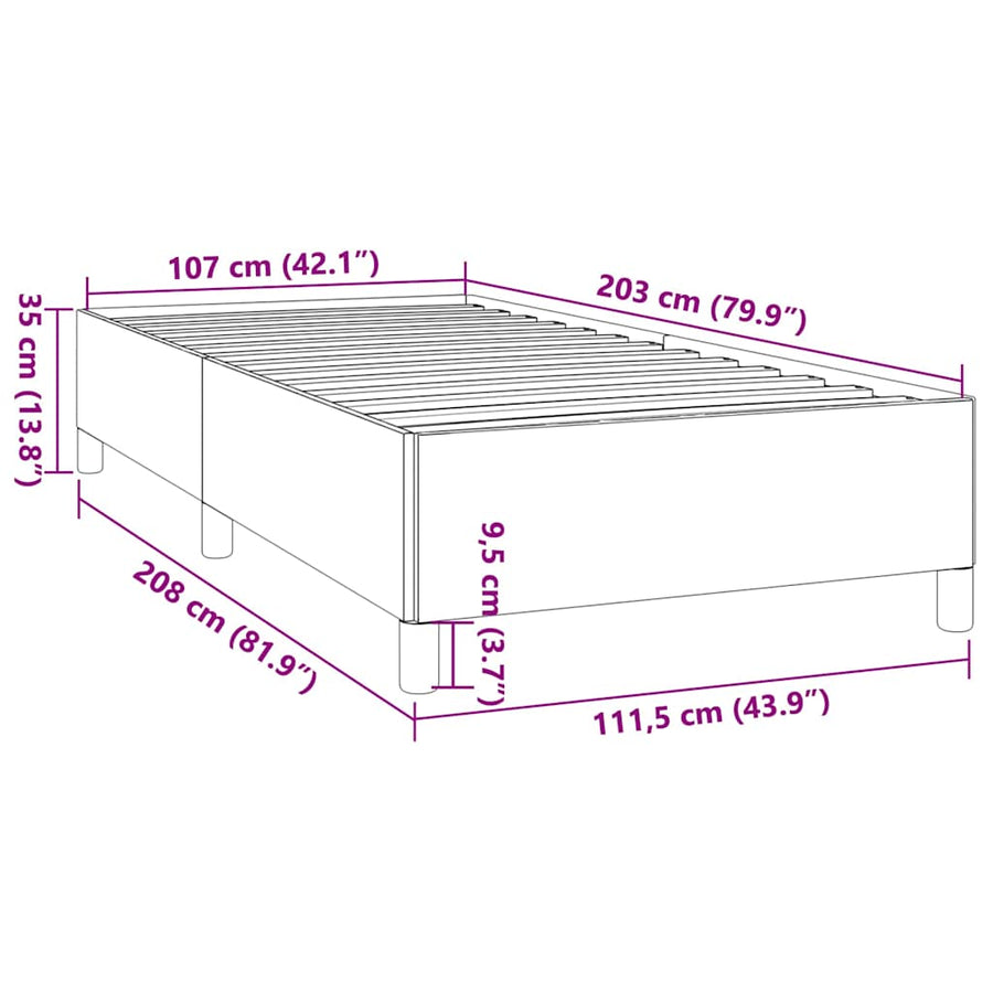 Bedframe zonder matras king eenpersoons maat fluweel zwart