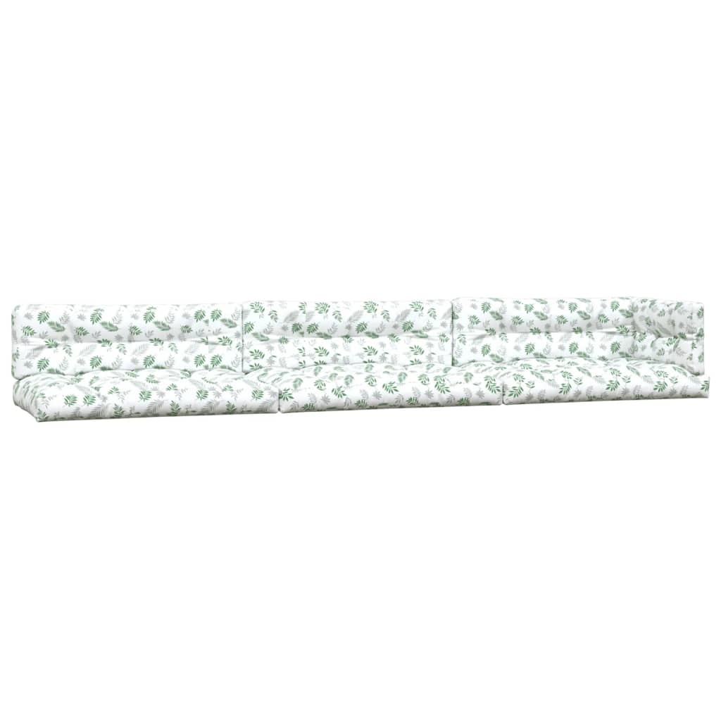 Palletkussens Bladpatroon Stof Wit en groen