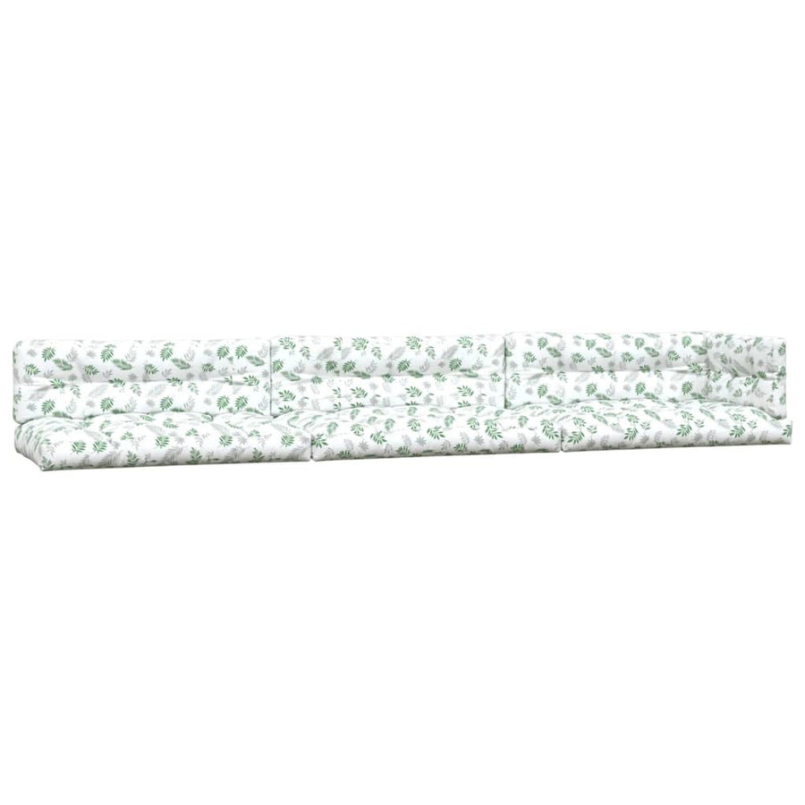Palletkussens Bladpatroon Stof Wit en groen