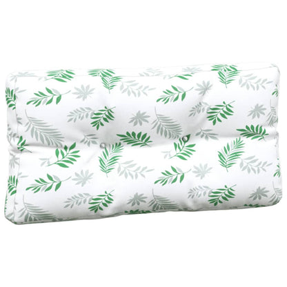 Palletkussens Bladpatroon Stof Wit en groen
