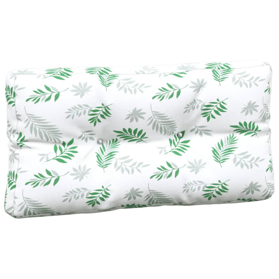 Palletkussens Bladpatroon Stof Wit en groen