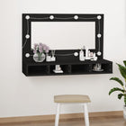 Mirror cabinet with LED lighting 90x31.5x62 cm black