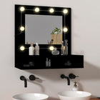 LED Mirror Cabinet 60x31.5x62 cm Black