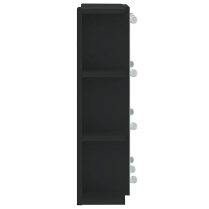 Spiegelkast Met Led-Verlichting 70X6,5X60 Cm Zwart