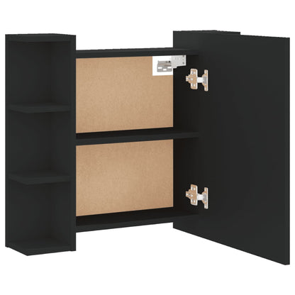 Spiegelkast Met Led-Verlichting 70X6,5X60 Cm Zwart