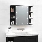 Mirror cabinet with LED lighting 70x16.5x60 cm black
