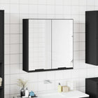 Bathroom cabinet with mirror 64x20x67 cm engineered wood black