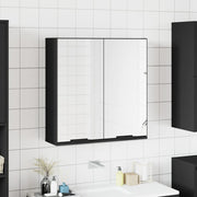 Bathroom cabinet with mirror 64x20x67 cm engineered wood black