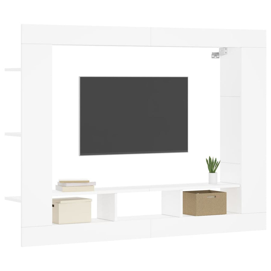 Tv-Meubel 152X22X113 Cm Bewerkt Hout Wit